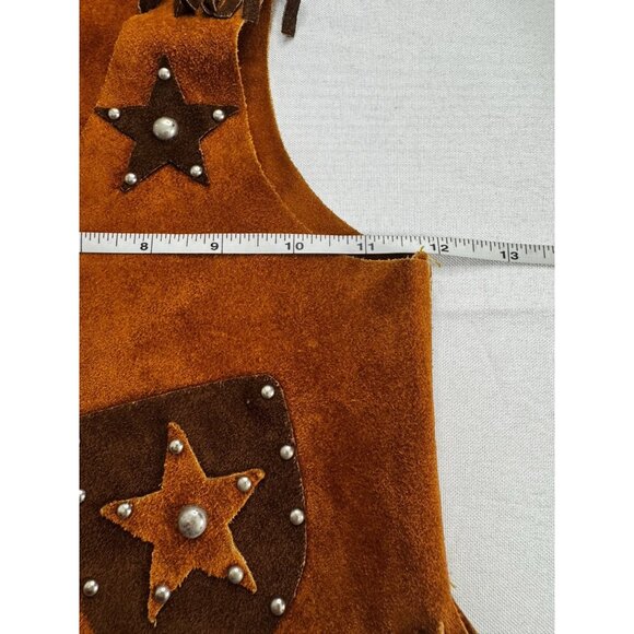 VTG Walkers Western Cowboy Suede Vest Longhorn Horse Riding Rodeo Sheriff USA 6 - Picture 5 of 6